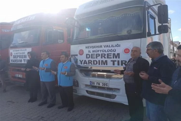 Nevşehir’den deprem bölgesine 3 tır yardım gönderildi
